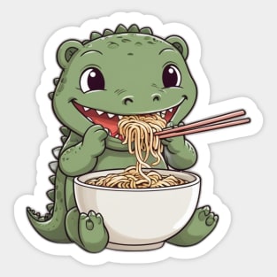 Crocodile Eat Ramen Sticker